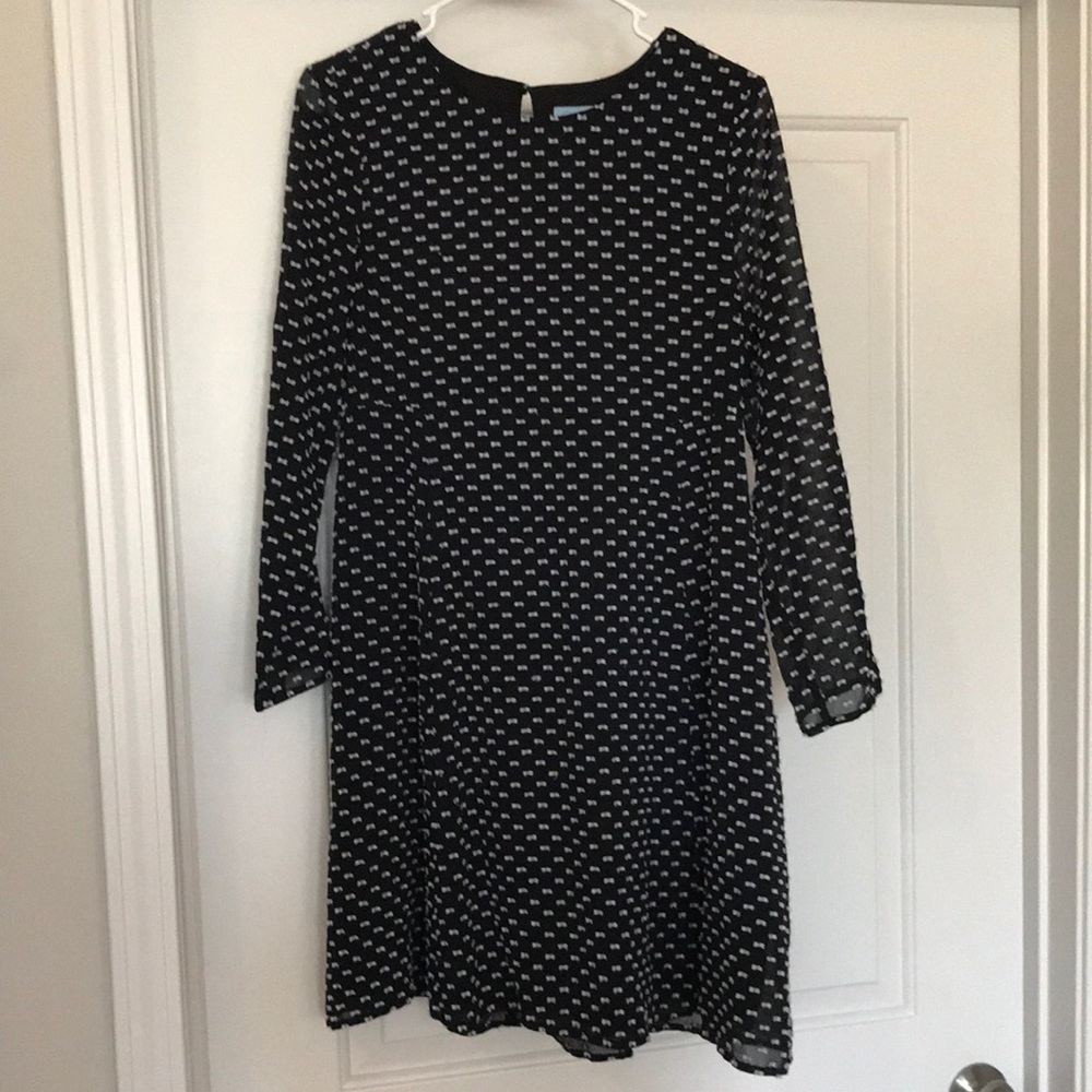 Black and Grey Swiss Dot Dress